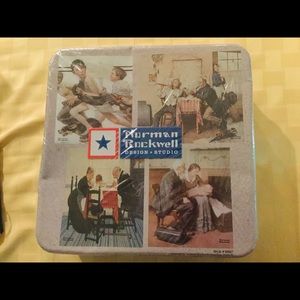 Norman Rockwell Design Studio Tin w/ 4 Jigsaw Puzzles NIP